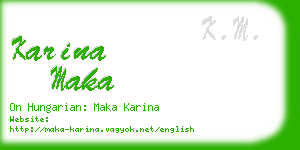 karina maka business card